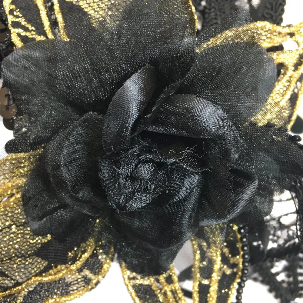 Halloween Venetian Masquerade Blk Lace Mask NWT NOS